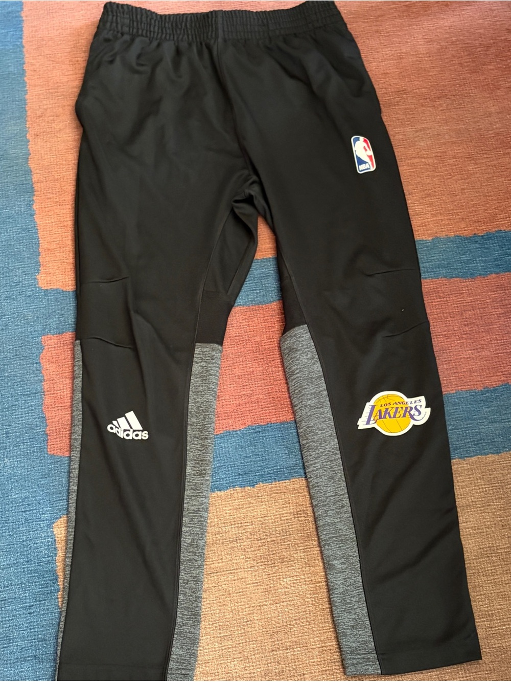 Adidas Black & Gray Los Angeles Lakers NBA Joggers
